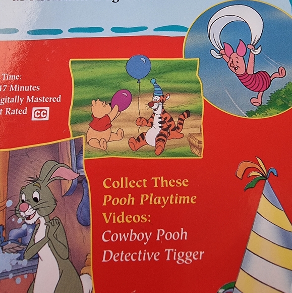 Winnie the Pooh Disney "POOH PARTY" Playtime VHS - Picture 3 of 6